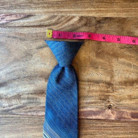 Children's Vintage 12-Inch Blue Striped Clip-On Tie - Picture 5 of 6